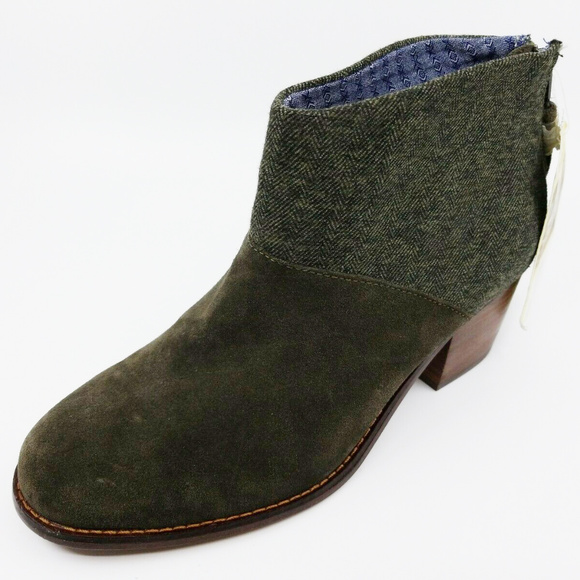 Toms Shoes - Toms Womens Leila Bootie Tarmac Olive Suede Size 8